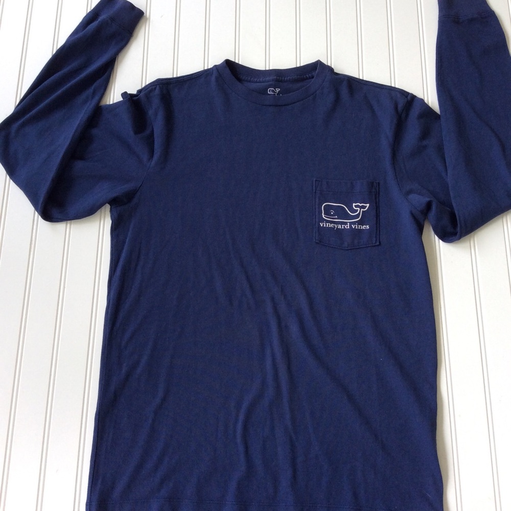 Vineyard Vine 🐳🎅Long~Sleeve Pocket Tee - Picture 3 of 13